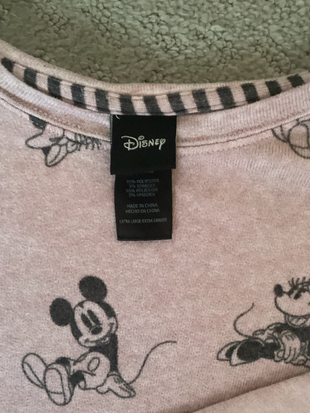 Disney Light Pink Mickey Mouse Lounge set with Black Print - Picture 2 of 4